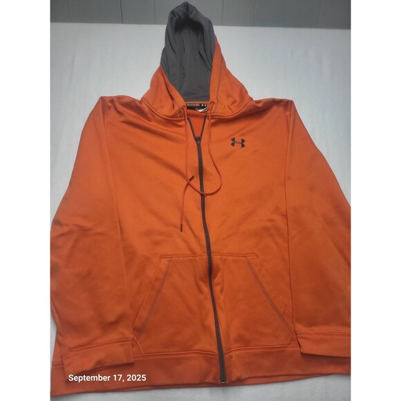 Under Armour Mens Full Zip Jacket Orange 2XL - Picture 1 of 4